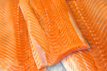 cut slices of red fish fillet