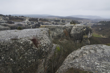 Cave town in the mountains