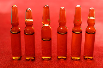 medical Vaccine vial hypodermic injection treatment disease care in hospital and prevention illness.