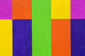 Bright colour pattern painted on wood