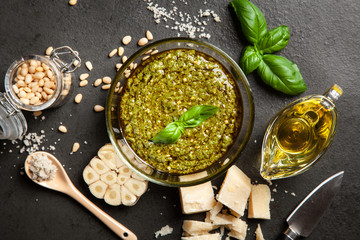 Pesto sauce in a bowl
