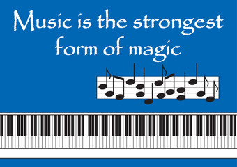 Fototapeta premium Music is the strongest form of magic Vector illustration