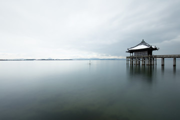 滋賀県 浮御堂 雪景色
