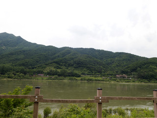 Fototapeta premium Paldang bridge near the river in Hanam city