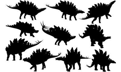 Stegosaurus Dinosaur svg files cricut,  silhouette clip art, Vector illustration eps, Black  overlay © Loveleen