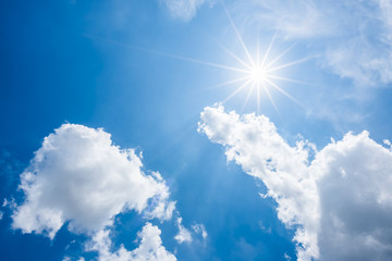 cloud and blue sky with sun background