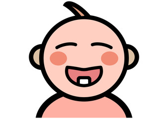 gz169 GrafikZeichnung - german - Schönes lächelndes nettes Baby mit roten Bäckchen / Erster Zahn / farbig - english - beautiful smiling cute baby / colored / first teeth growing - A3 A4  g6566