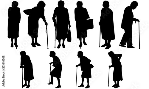 Download "Old Woman Silhouette, Old Woman Clipart, SVG, cut file ...
