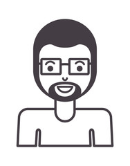 young man with beard and glasses