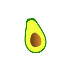Clean illustration of avocado fruit element design template vector