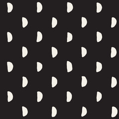 Hand drawn seamless pattern. Abstract geometric shapes background in black and white. Vector ethnic grungy texture.