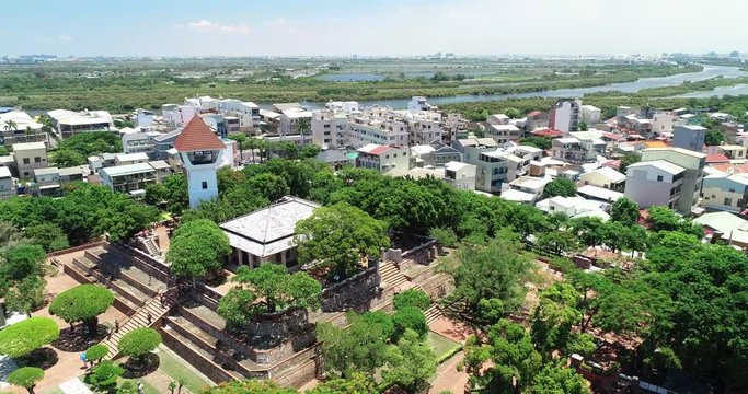 aerial shot of Anping Fort
