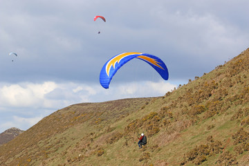 Paragliders at Rhossili, Wales