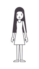 beautiful and young woman character