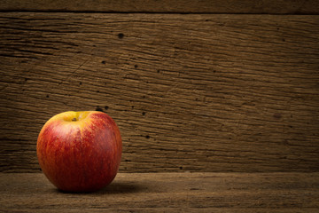 apple red on old wood