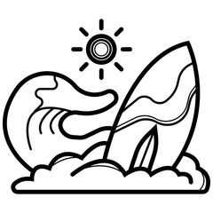 Surfboard icon vector
