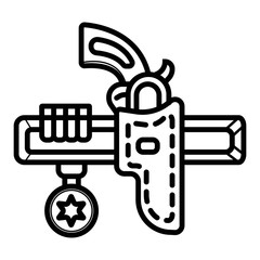 revolver in the holster icon