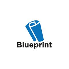 Blueprint paper logo icon element template vector