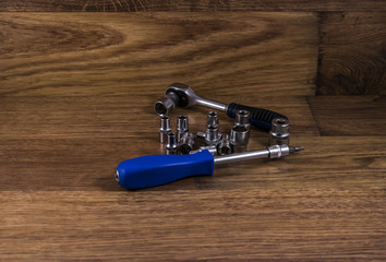 tools, metal, chrome, for table repair
