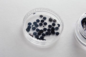 black sequins for nails, decoration for manicure