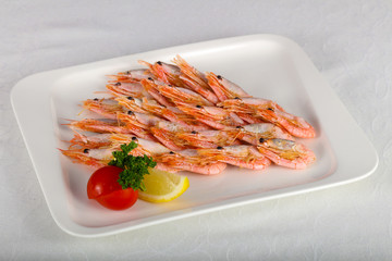 Boiled prawns