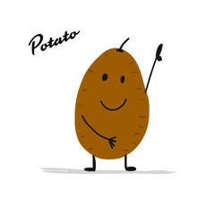 Funny smiling potato, character for your design