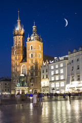 Fototapeta na wymiar St. Mary's Basilica or tower in old Krakow, Poland
