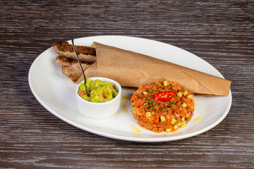 Delicious tartare salmon
