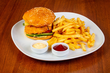 Tasty chicken burger
