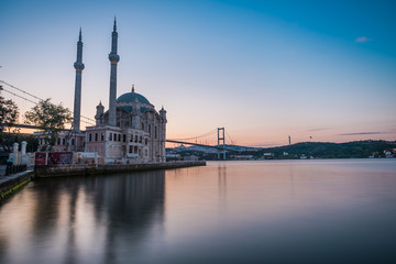 Fototapeta na wymiar Image of Ortakoy Mosque with Bosphorus Bridge in Istanbul.