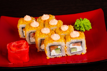 Japanese roll with salmon