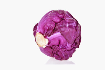 red cabbage isolated on white