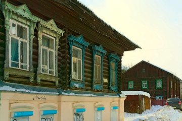 Ancient buildings in the city of Kostroma, Russia, The Golden Ring.