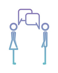 couple figures talking silhouette icon