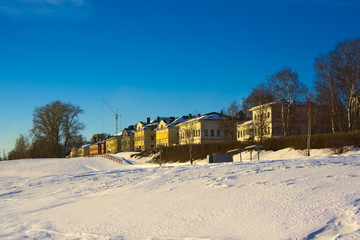 A view of the Volga river in winter. Kostroma, Russia.