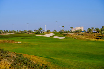 Fototapeta na wymiar Golf Course at Saadiyat Island, Abu Dhabi, UAE