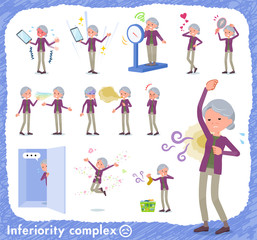 flat type Purple clothes grandmother_complex