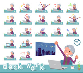 flat type Purple clothes grandmother_desk work