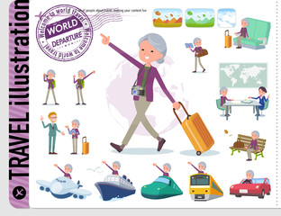 flat type Purple clothes grandmother_travel