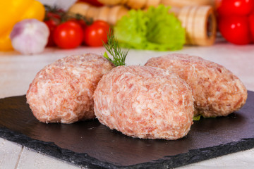 Raw pork cutlet