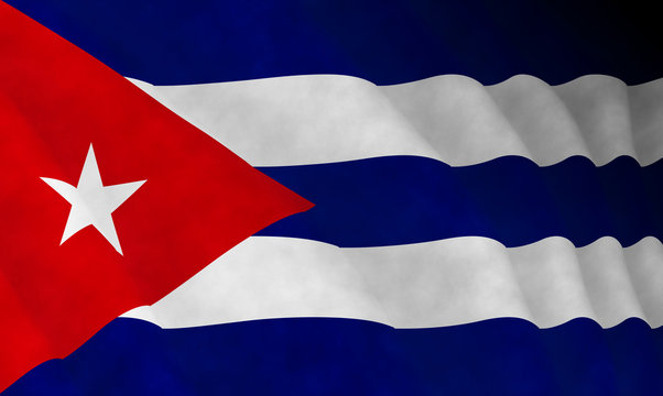 Illustration of a flying Cuban flag
