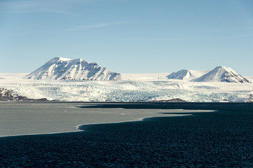 Glacier Nordenskiöldbreen, Pyramiden, archipel du Spitzberg, Svalbard