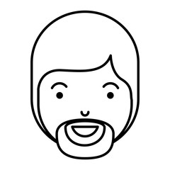young man head with beard avatar character