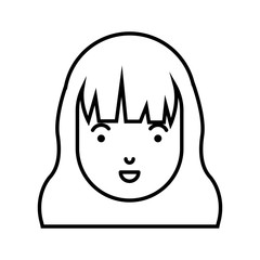 beautiful and young woman head