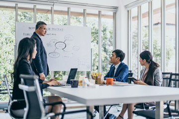 successful business meeting teamwork achivement contract and handshake agreement
