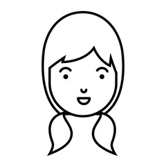beautiful and young woman head