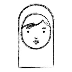 beautiful and young woman head