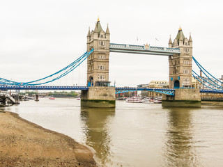 Fototapeta premium Tower Bridge, iconic victorian bridge through the Thames River