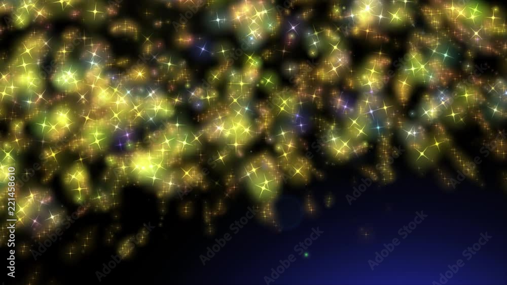 Poster glow yellow star flickering moving particle concept graphic animation background