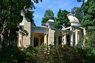 Greek arbor in arboretum in Sochi, Russia